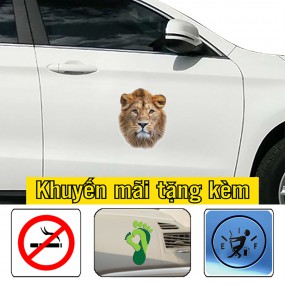 Decal dán sườn xe hơi hình đầu Sư Tử