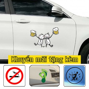 Decal dán sườn xe hơi trang trí ngộ nghĩnh