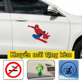 Decal dán sườn xe hơi trang trí người nhện