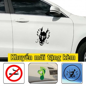 Decal trang trí sườn xe đầu Rồng độc đáo