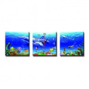 Đồng Hồ Tranh CHÚ CÁ HEO XANH