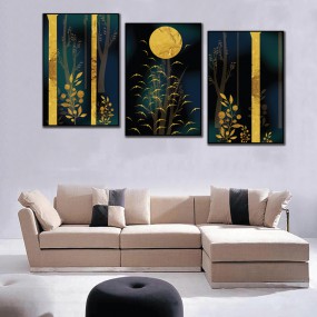 Tranh cây lá sắc vàng treo tường POST3-357