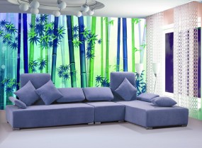 Tranh dán tường Hoa Trúc Xanh