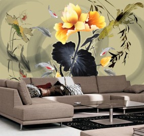 Tranh dán tường Phong Thủy Cá Cảnh