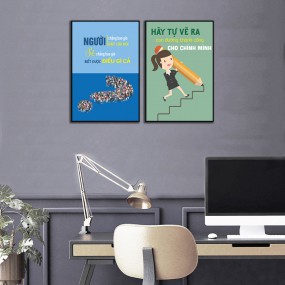 Tranh động lực văn phòng tự vượt bản thân