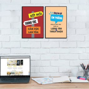 Tranh gỗ treo văn phòng Đừng bao giờ em tưởng