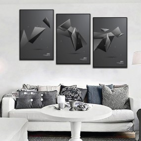 Tranh hiện đại treo tường hình khối POST3-336