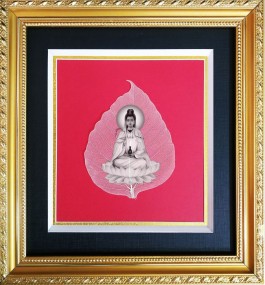 Tranh nghệ thuật trên lá bồ đề
