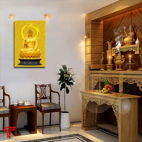 Tranh phật giáo hình phật vàng