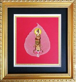 Tranh phật trên lá bồ đề