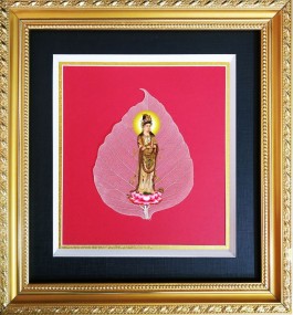 Tranh phật trên lá bồ đề