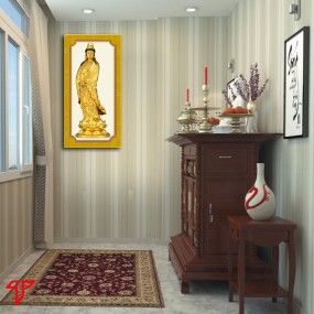 Tranh phật vàng quan thế âm