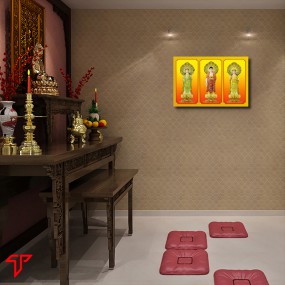 Tranh phật vàng tây phương tam thánh