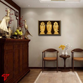 Tranh phật vàng tây phương tam thánh