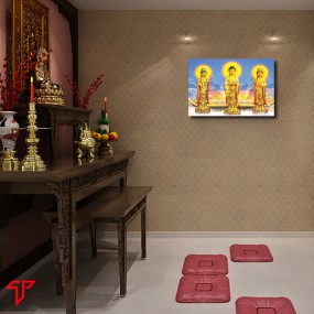 Tranh phật vàng tây phương tam thánh