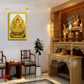 Tranh phật vàng treo phòng thờ