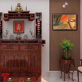 Tranh phật vàng treo phòng thờ