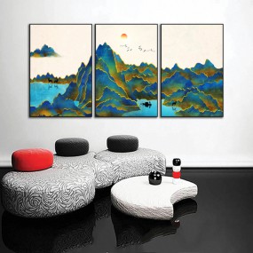 Tranh phong cảnh nghệ thuật hồ trên núi