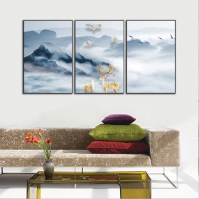 Tranh phong cảnh vùng núi sương mờ
