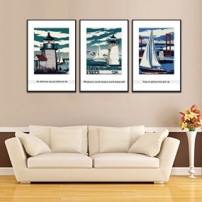 Tranh retro ngọn hải đăng chỉ đường POST3-356