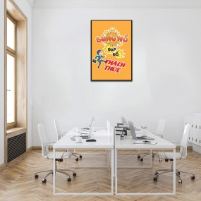 Tranh slogan cổ động làm việc vì tương lai