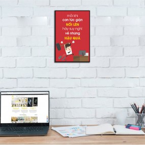 Tranh Slogan Khi tức giận hãy suy nghĩ hậu quả