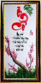 Tranh thư pháp vẽ tay chữ ơn cô