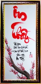 Tranh thư pháp vẽ tay chữ ơn thầy