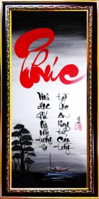 Tranh thư pháp vẽ tay chữ phúc