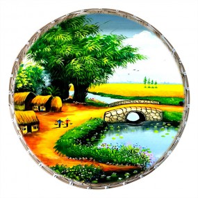 Tranh trang trí bằng mẹt tre TDQ-16