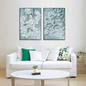 Tranh treo tường bộ đôi chiếc lá mùa đông