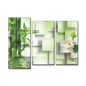 Tranh treo tường Hoa Sen Dưới Khóm Trúc