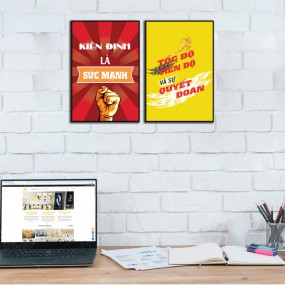 Tranh văn phòng Kiên định là sức mạnh